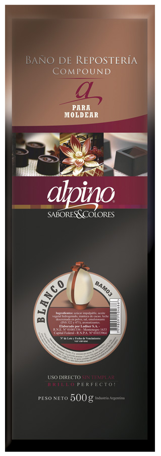 Alpino Chocolate Para Moldear Blanco 500g