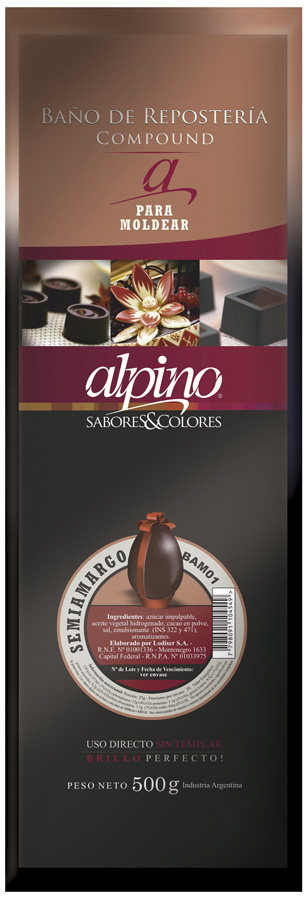 Alpino Chocolate Para Moldear Semiamargo 500g