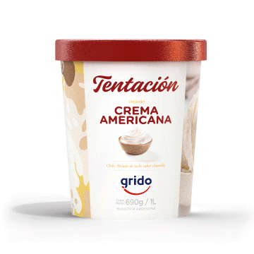 Grido Helado Tentacion Crema Americana 1L