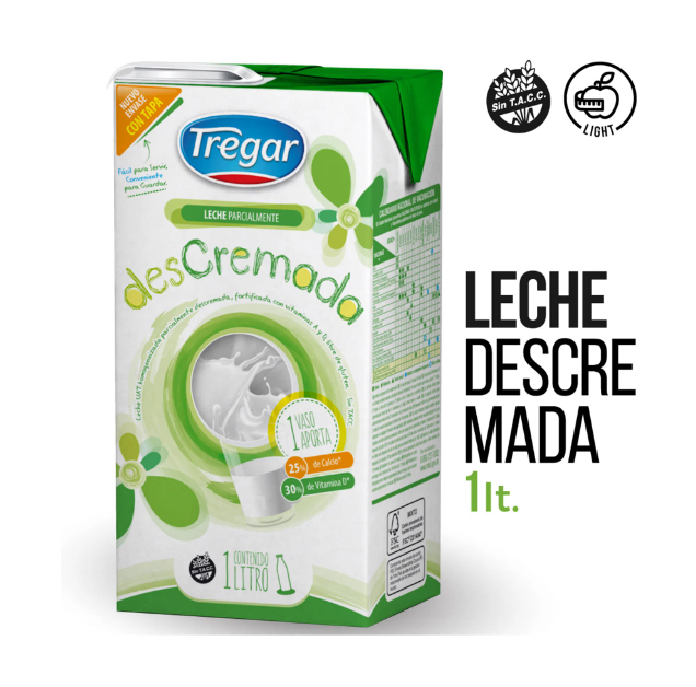 Tregar Leche LV Descremada 1L