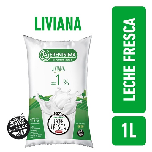 [7790742034915] La Serenisima Leche Fresca Descremada 1% 1L