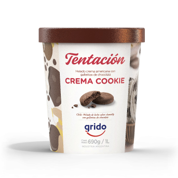 [7798183770102] Grido Helado Tentacion Crema Cookie 1L